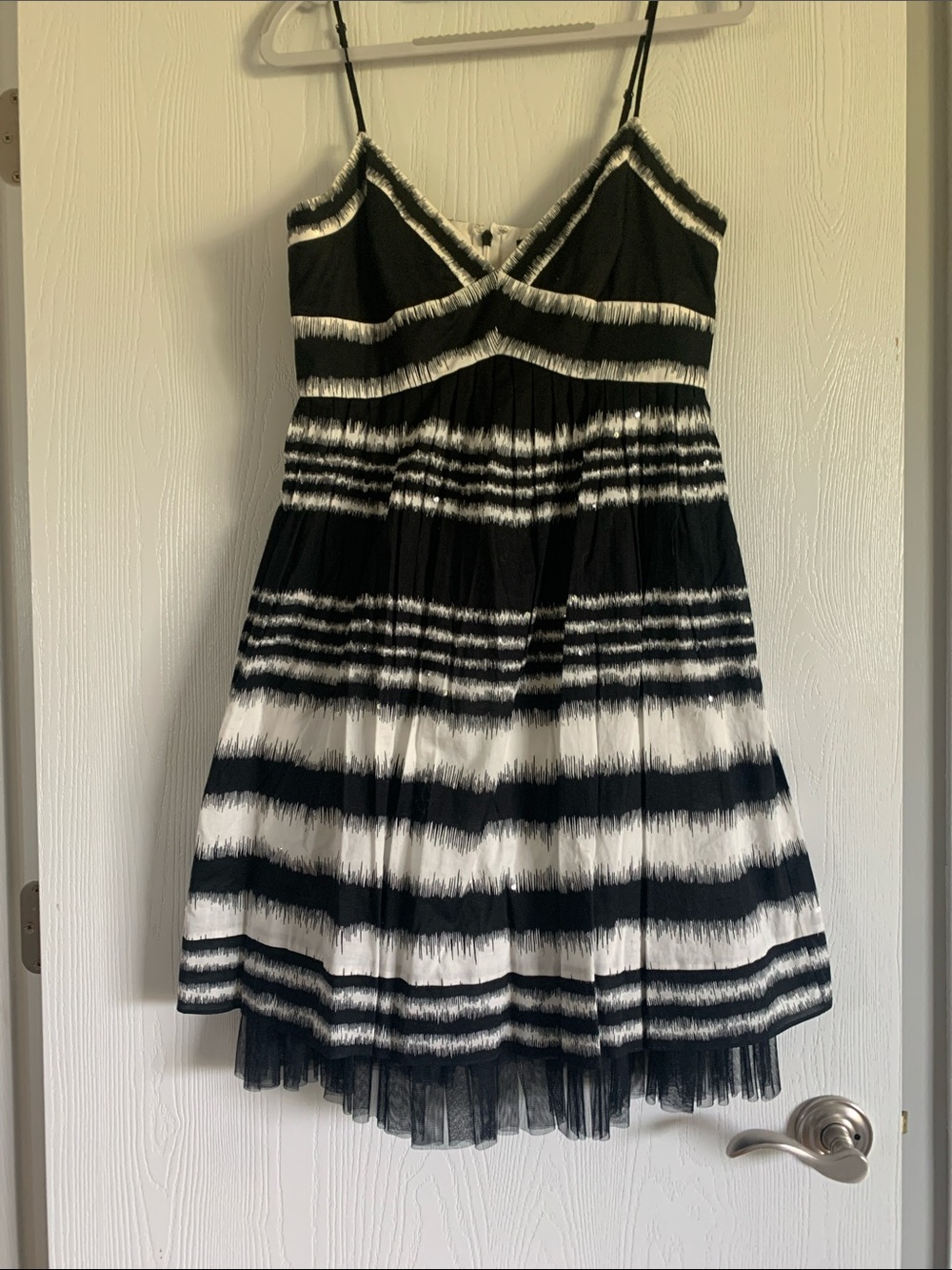 Black and White Striped Spaghetti Strap Dress